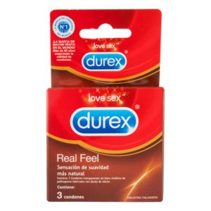 PRESERVATIVOS DUREX REAL FEEL 3 UNIDADES