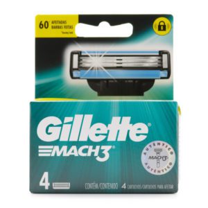 4 GILLETTE MACH 3 CARTUCHO REGULAR