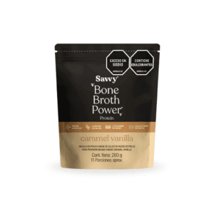 BONE BROTH POWER PROTEIN CARAMEL VAINILLA 280 GR 11 PORCIONES SAVVY