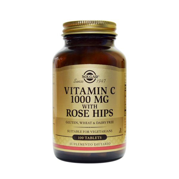 VITAMINA C 1000MG WITH ROSE HIPS 100 TABLETAS SOLGAR